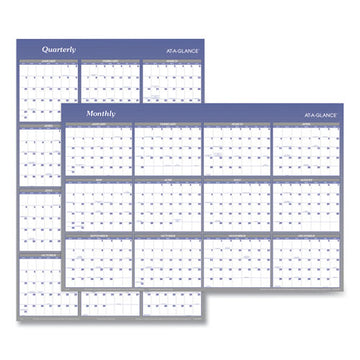 AT-A-GLANCE® Vertical-horizontal Erasable Quarterly-monthly Wall Planner, 32 X 48, 12-month(july-june): 2021-2022, 12-month(jan-dec): 2022 freeshipping - TVN Wholesale